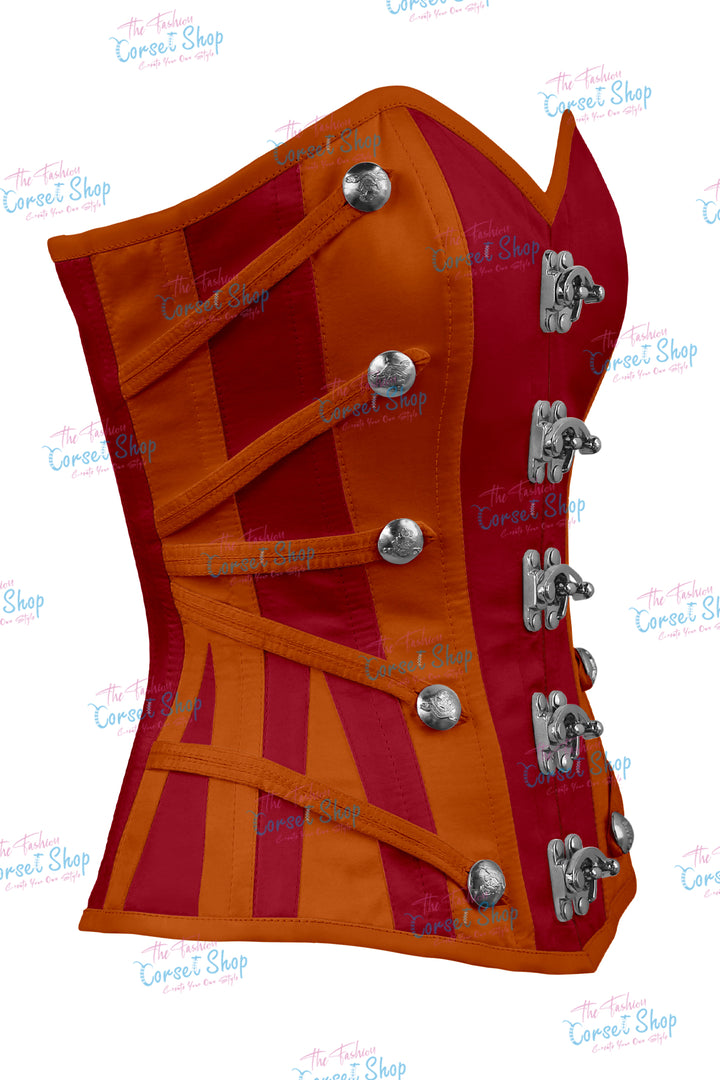 Maggie Satin Overbust Corset With Buckles