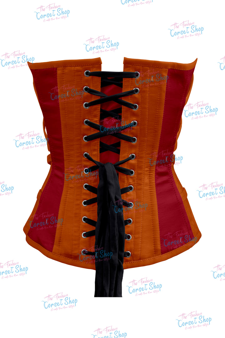 Maggie Satin Overbust Corset With Buckles