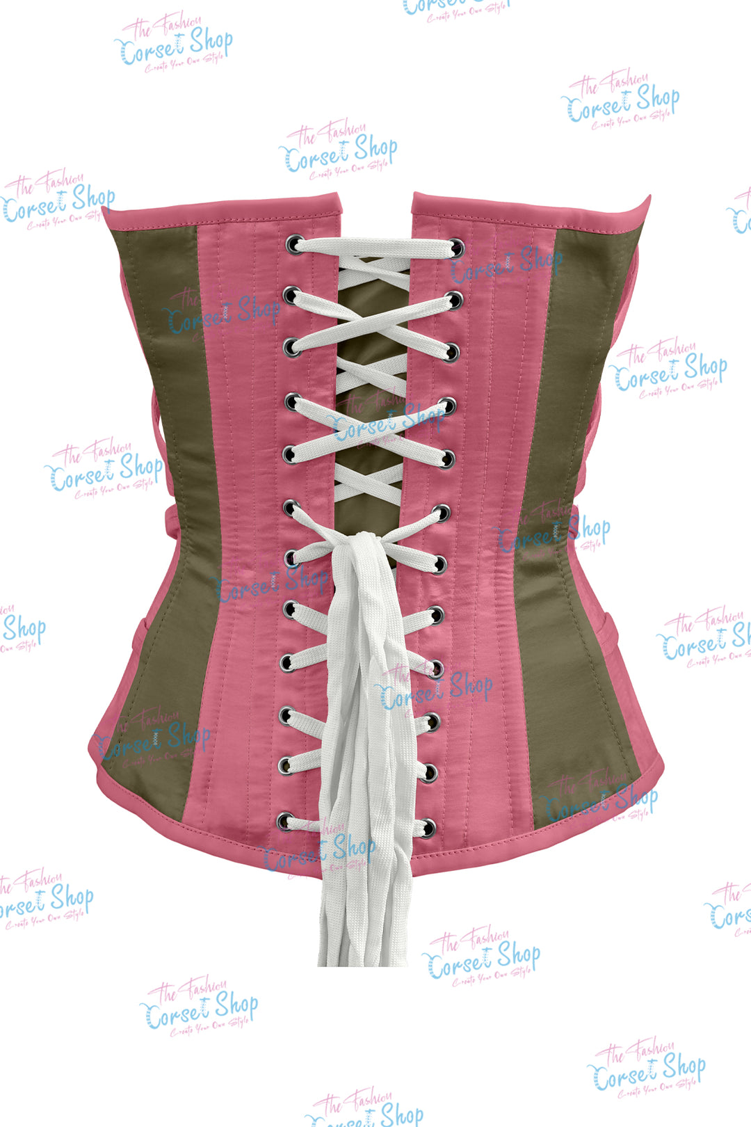Maggie Satin Overbust Corset With Buckles