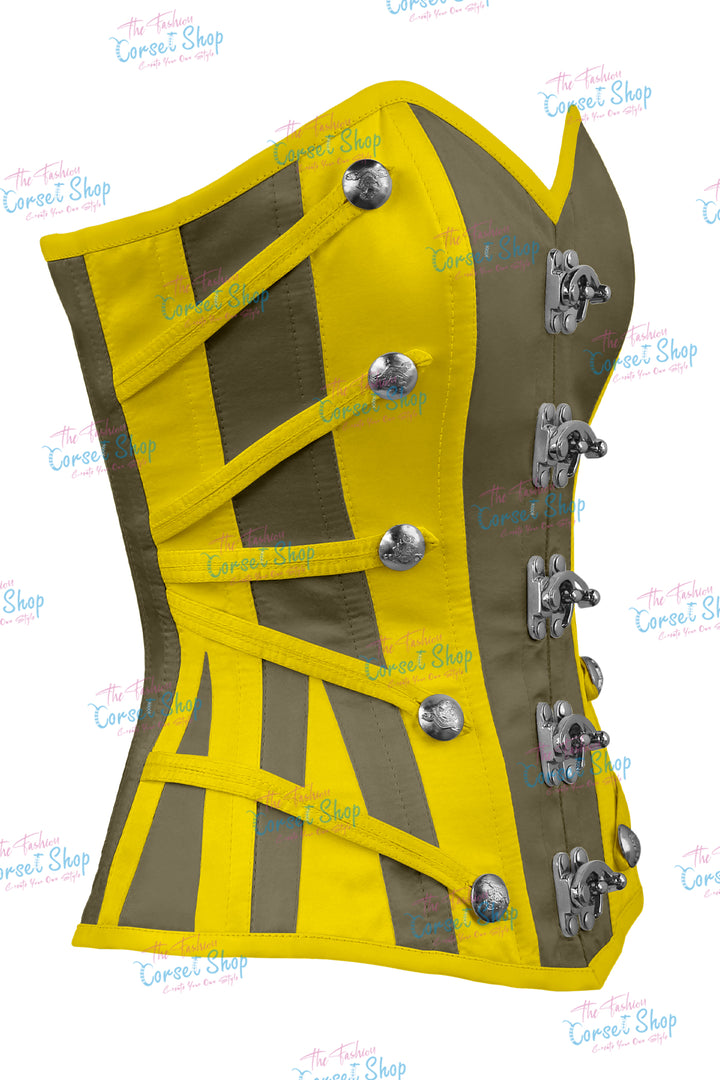 Maggie Satin Overbust Corset With Buckles