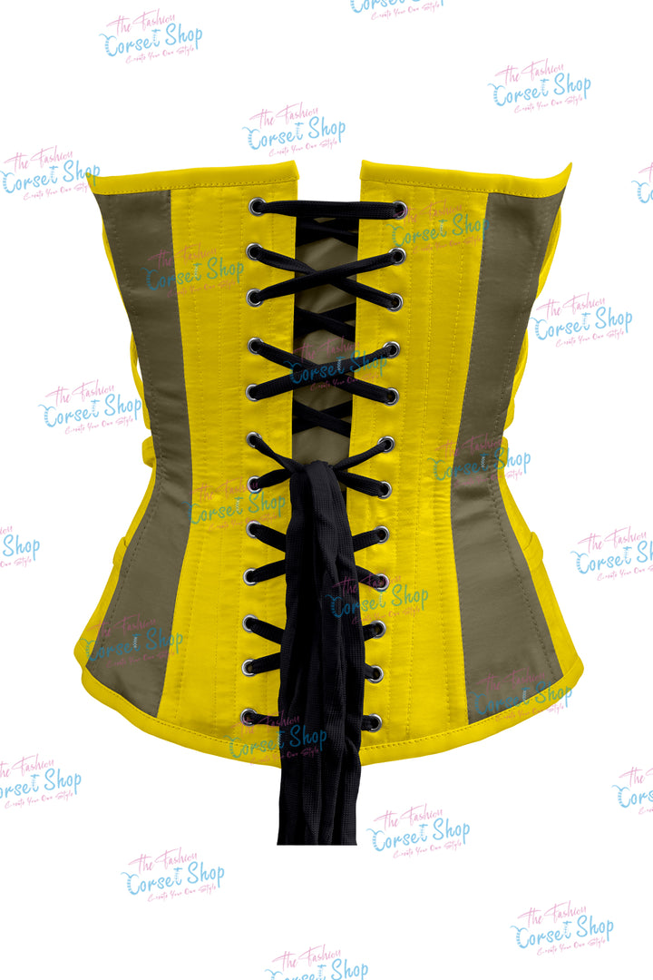 Maggie Satin Overbust Corset With Buckles