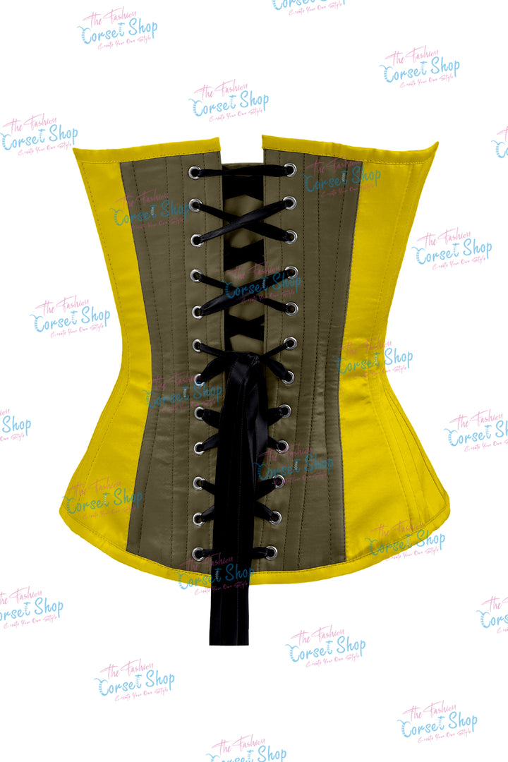 Elise Satin Steel Boned Overbust Corset With Bow
