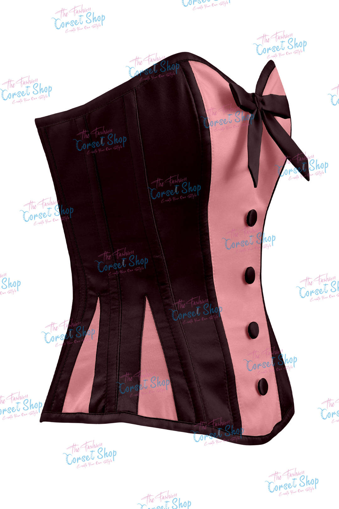 Sheryl Satin Steel Boned Overbust Corset With Bow