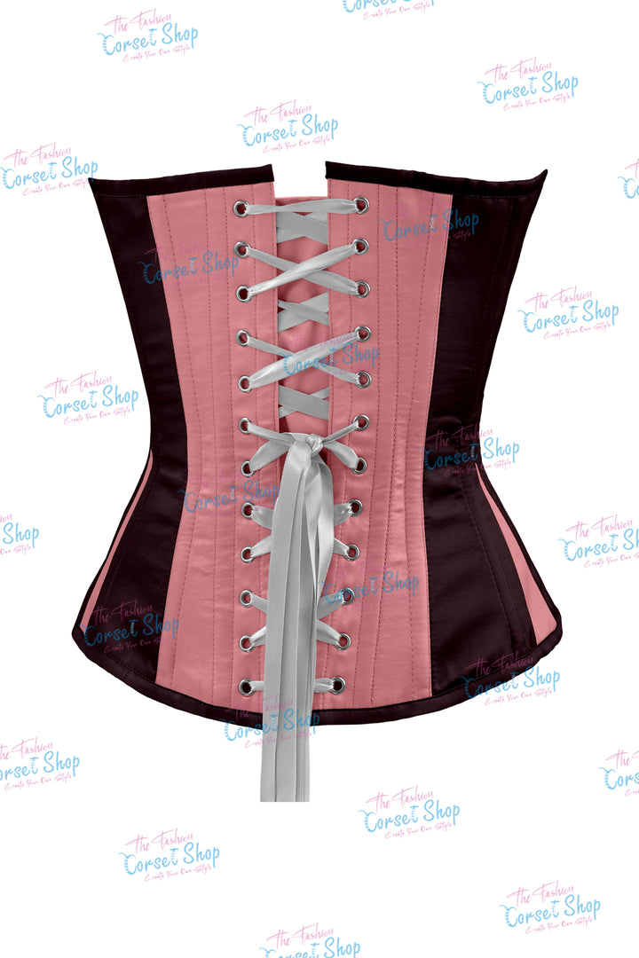 Sheryl Satin Steel Boned Overbust Corset With Bow