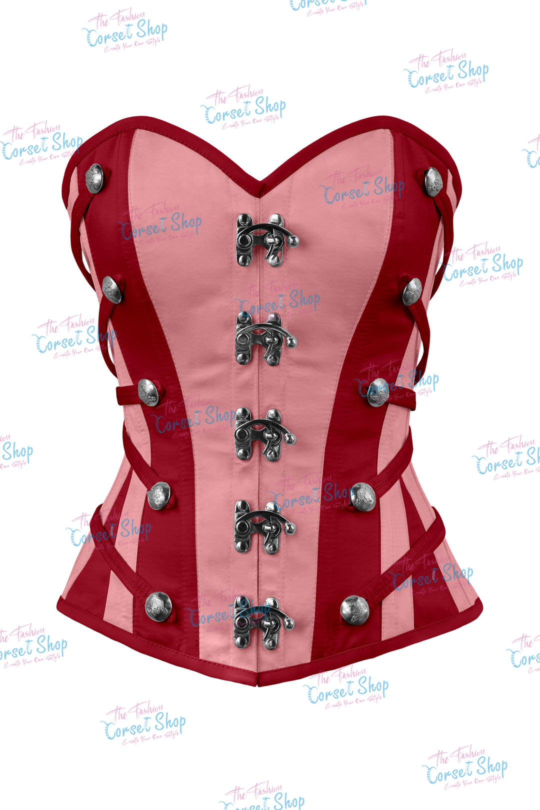 Maggie Satin Overbust Corset With Buckles