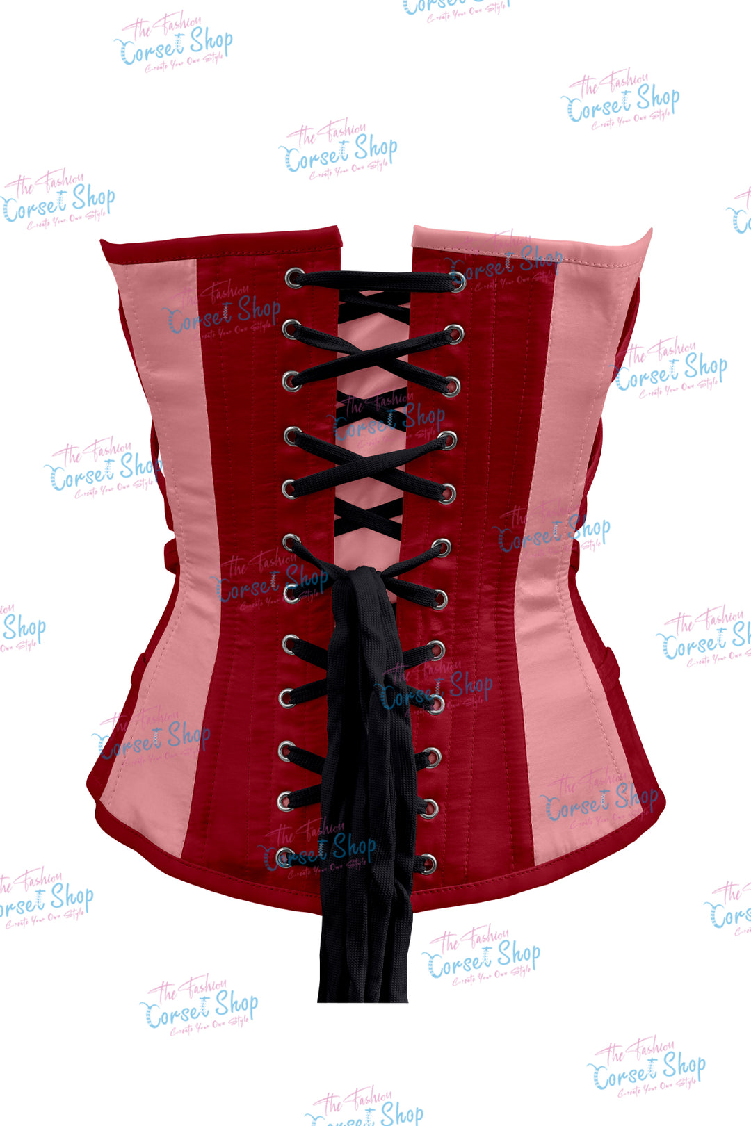 Maggie Satin Overbust Corset With Buckles