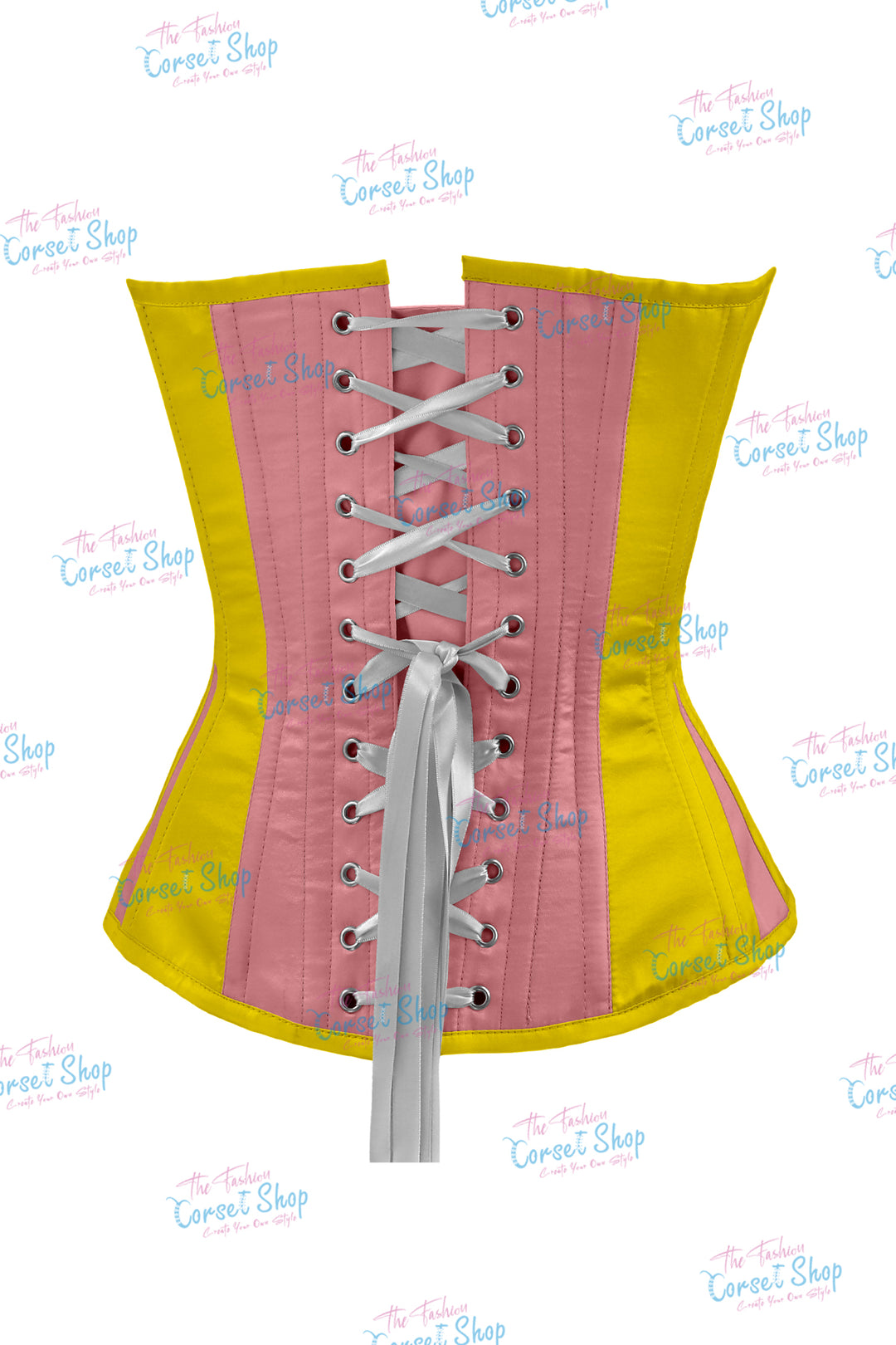 Elise Satin Steel Boned Overbust Corset With Bow