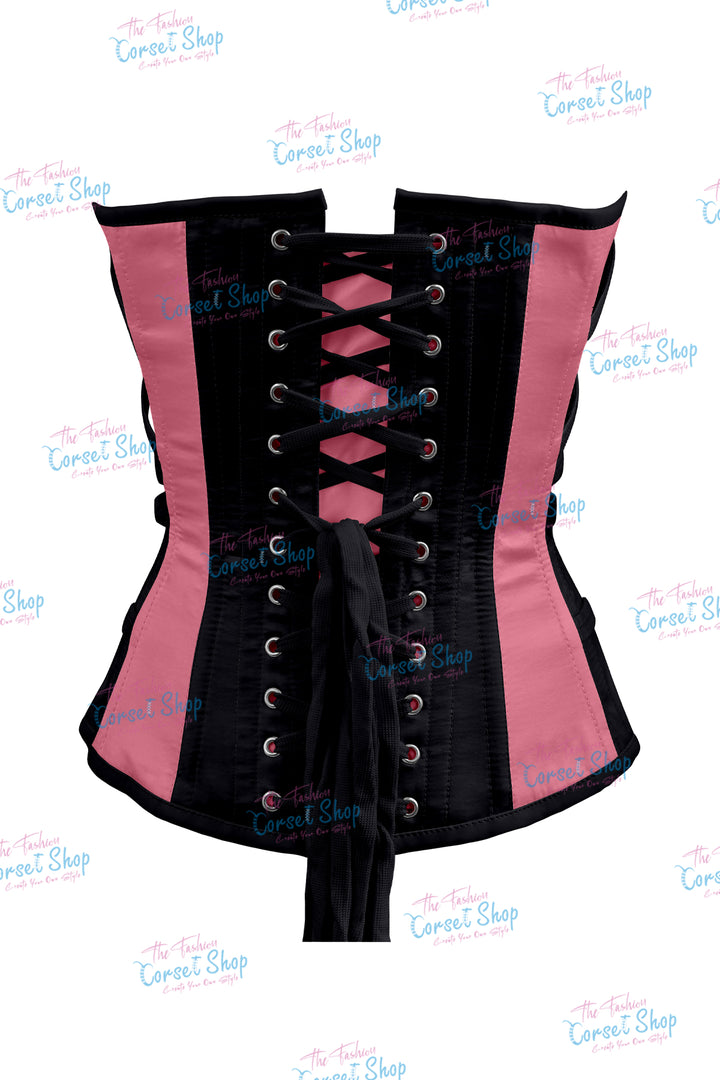 Maggie Satin Overbust Corset With Buckles