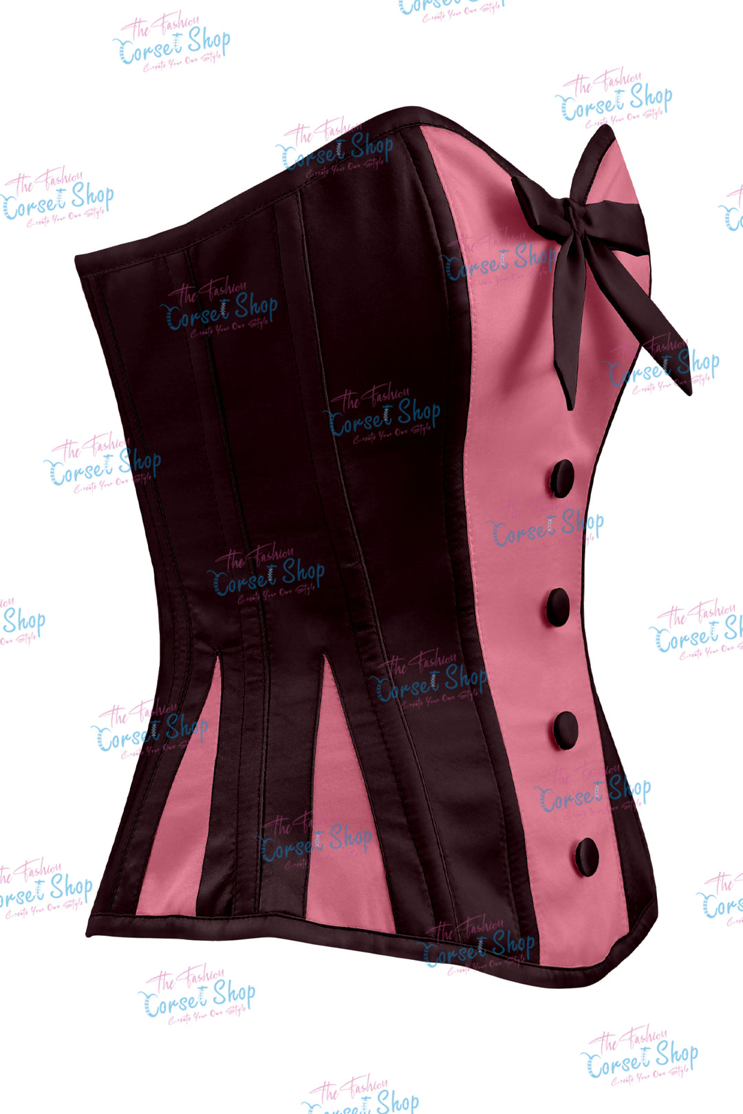 Sheryl Satin Steel Boned Overbust Corset With Bow