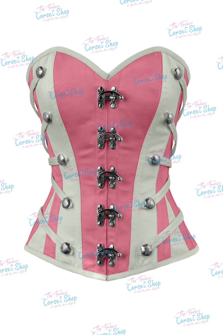 Maggie Satin Overbust Corset With Buckles