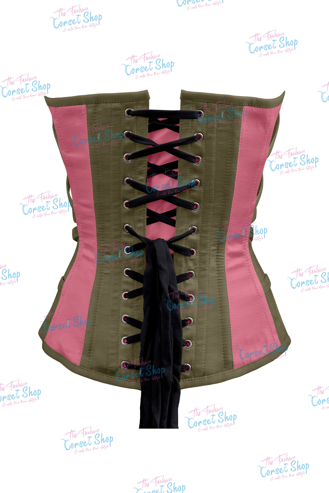 Maggie Satin Overbust Corset With Buckles
