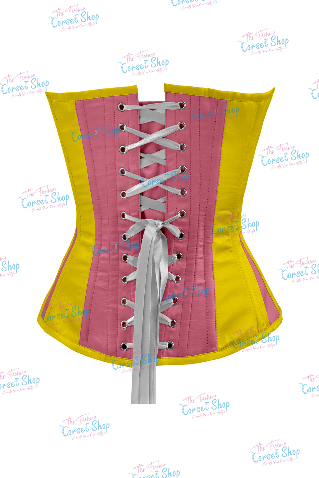 Elise Satin Steel Boned Overbust Corset With Bow