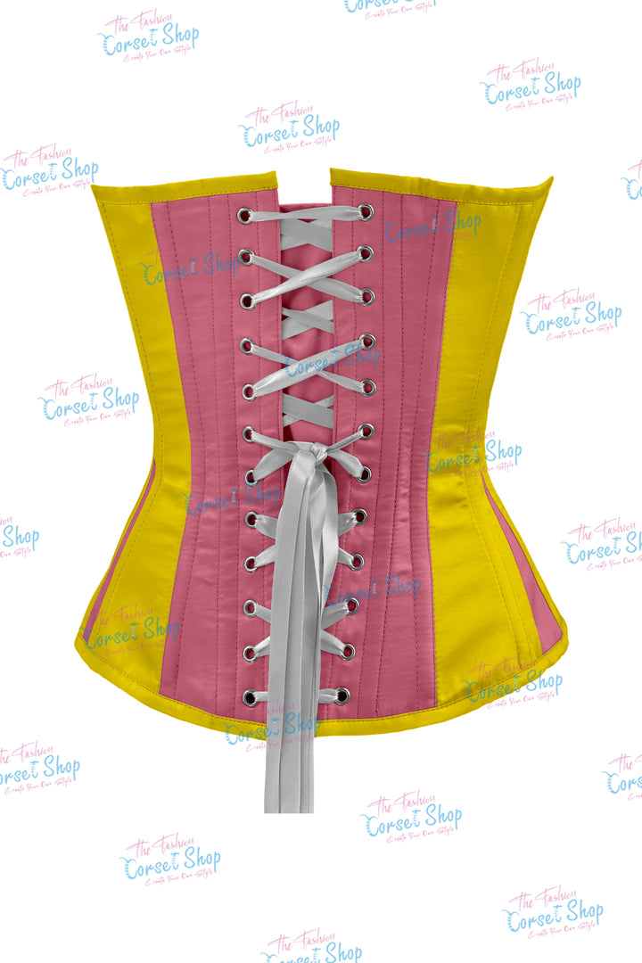 Elise Satin Steel Boned Overbust Corset With Bow