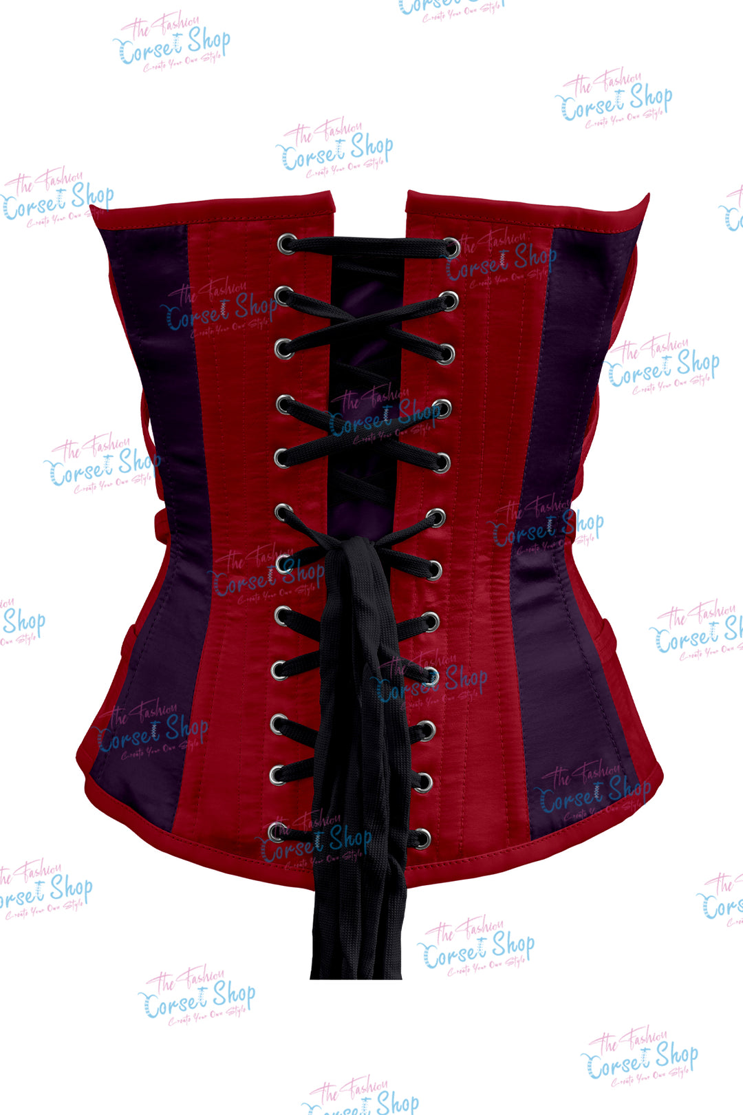Maggie Satin Overbust Corset With Buckles