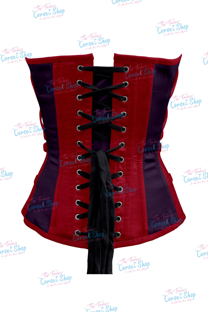 Maggie Satin Overbust Corset With Buckles