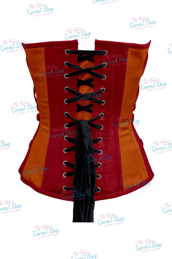 Maggie Satin Overbust Corset With Buckles