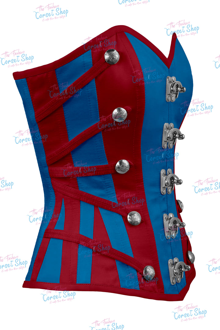 Maggie Satin Overbust Corset With Buckles