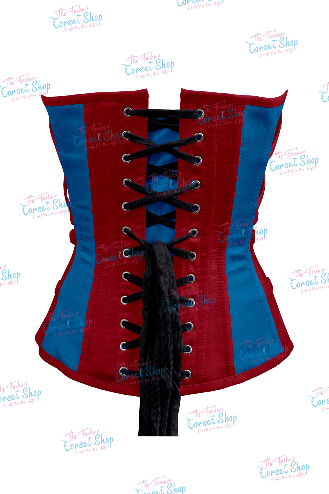 Maggie Satin Overbust Corset With Buckles