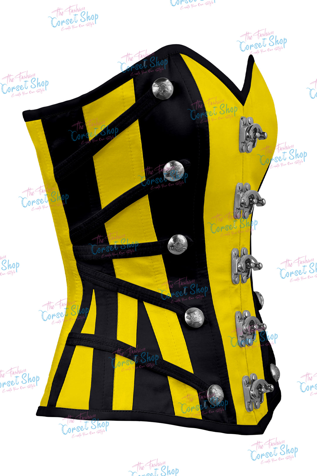 Maggie Satin Overbust Corset With Buckles