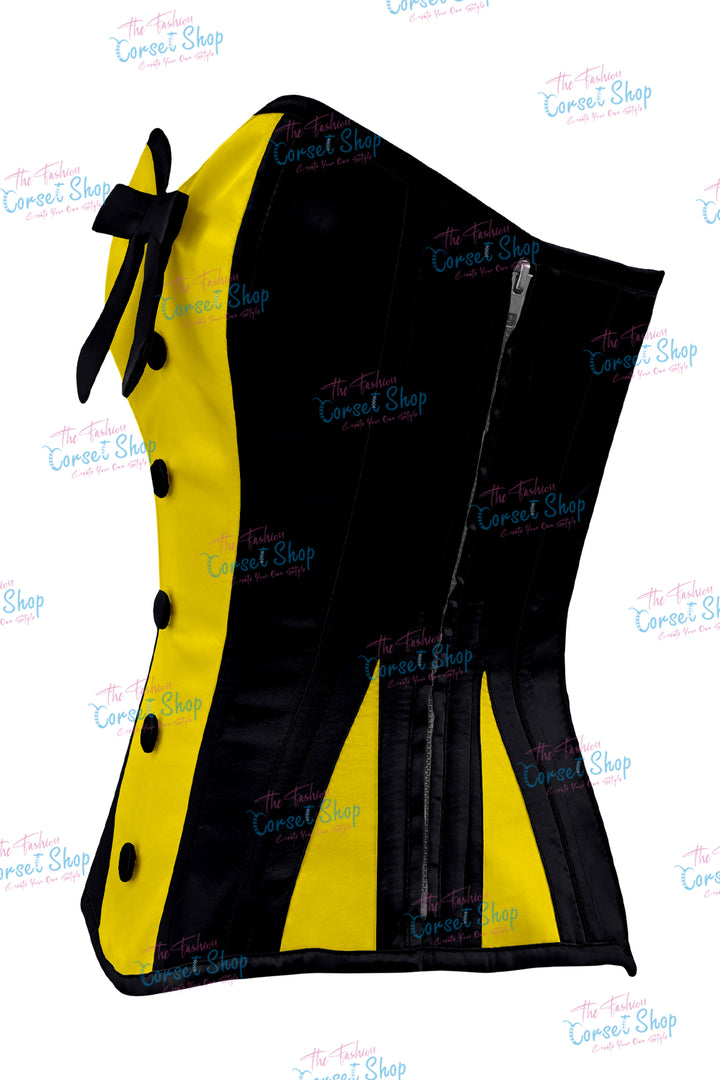 Sheryl Satin Steel Boned Overbust Corset With Bow