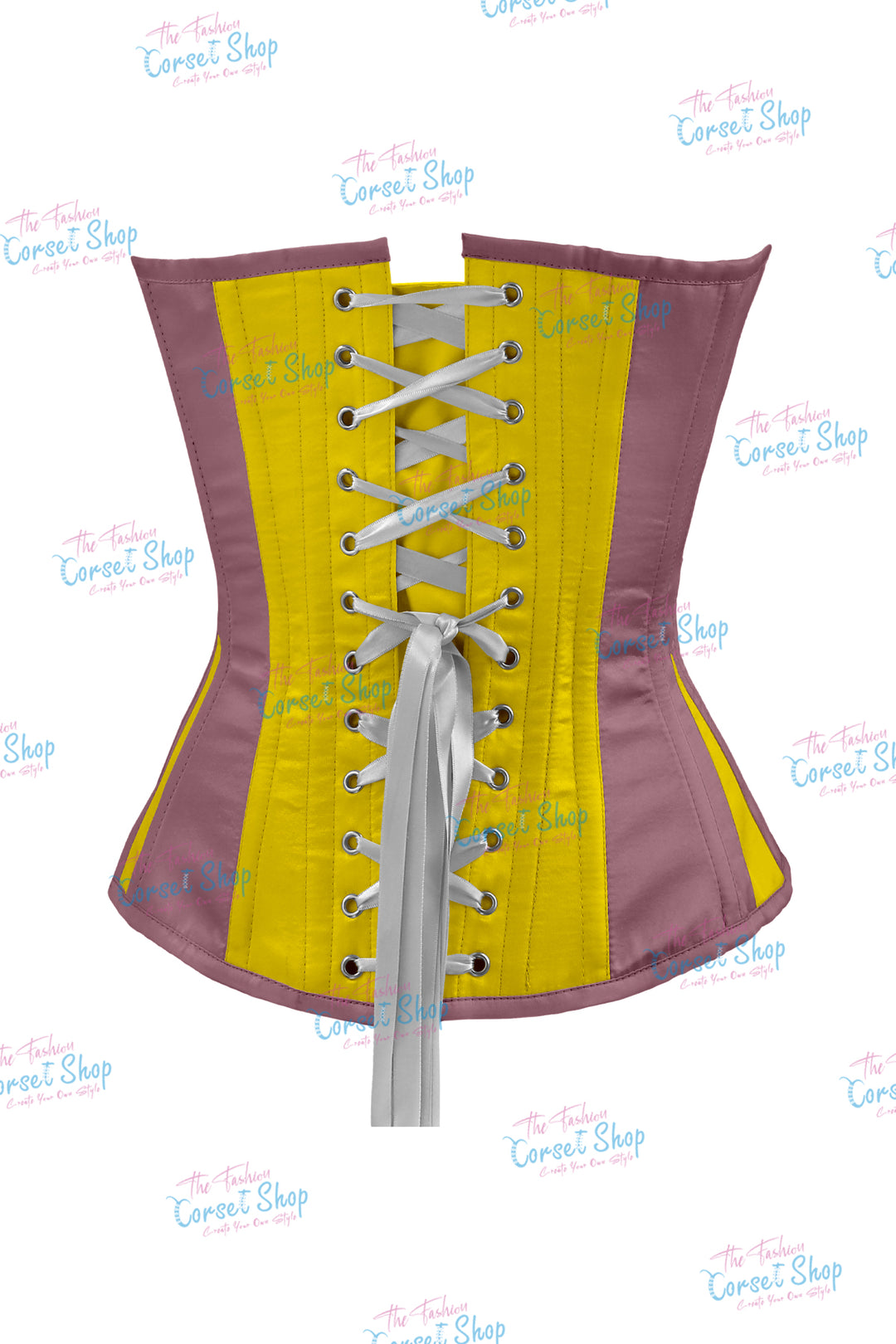 Elise Satin Steel Boned Overbust Corset With Bow