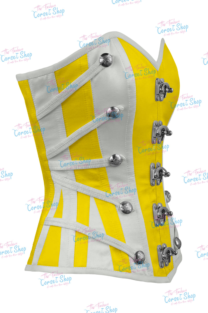 Maggie Satin Overbust Corset With Buckles