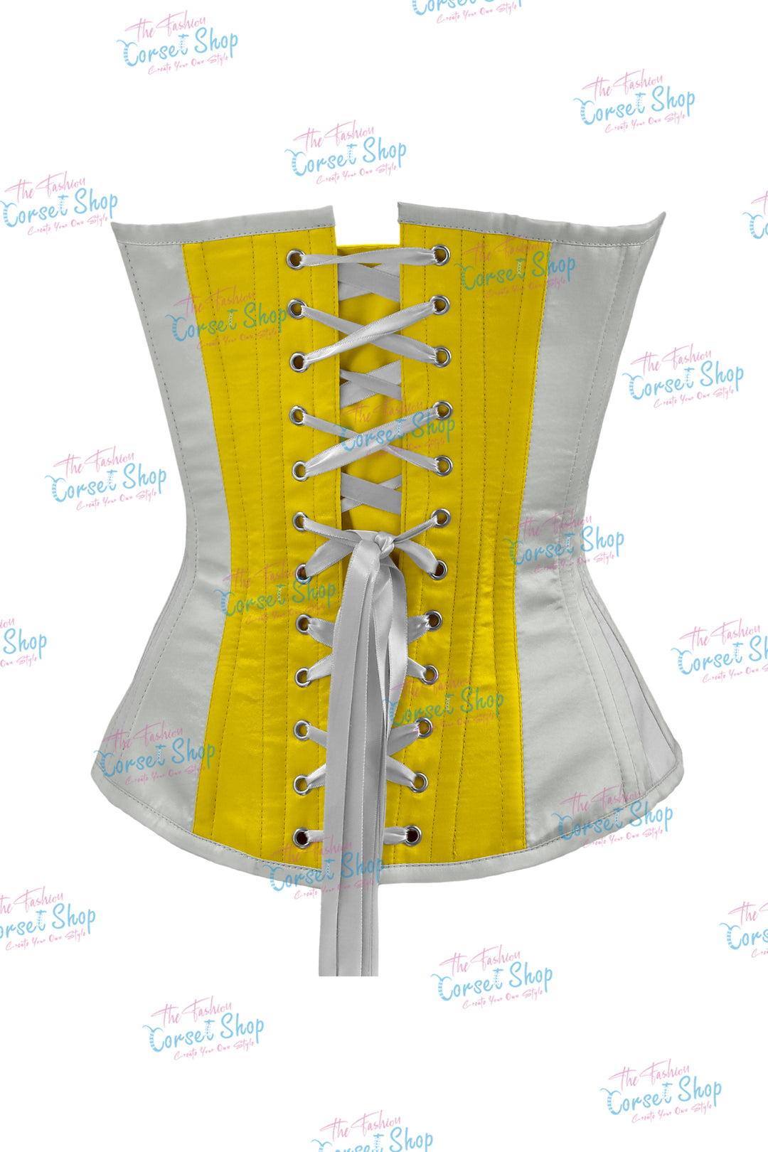 Elise Satin Steel Boned Overbust Corset With Bow
