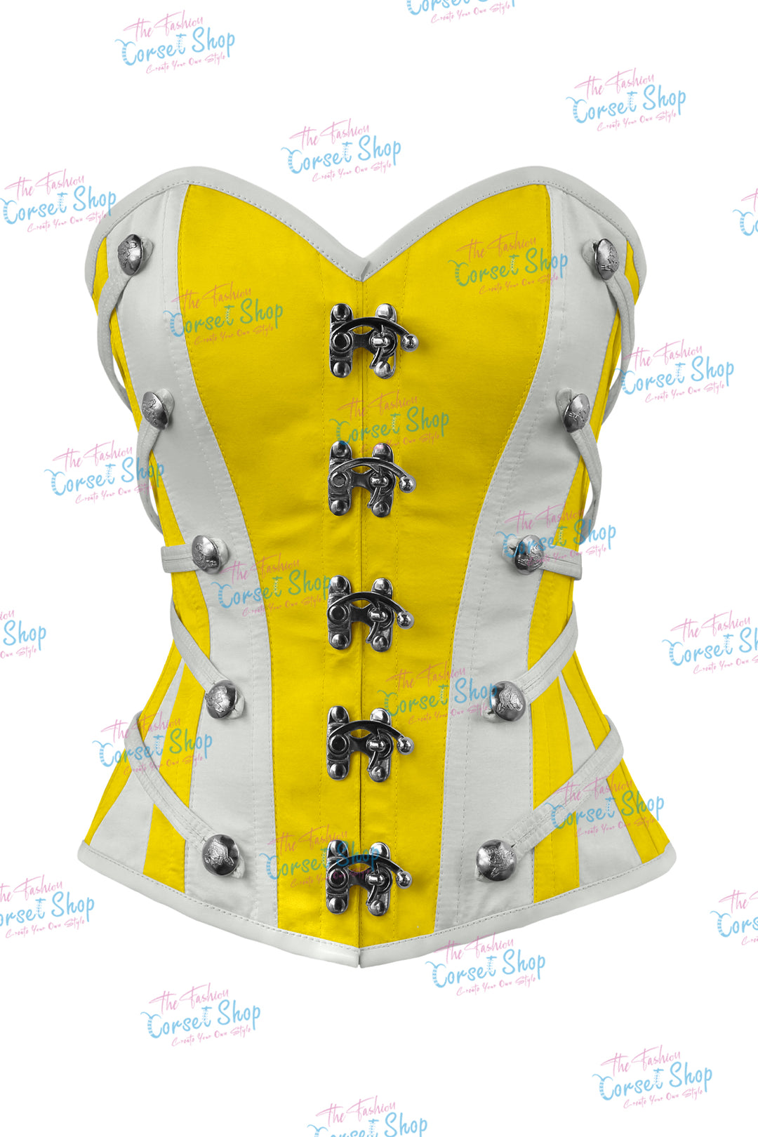 Maggie Satin Overbust Corset With Buckles