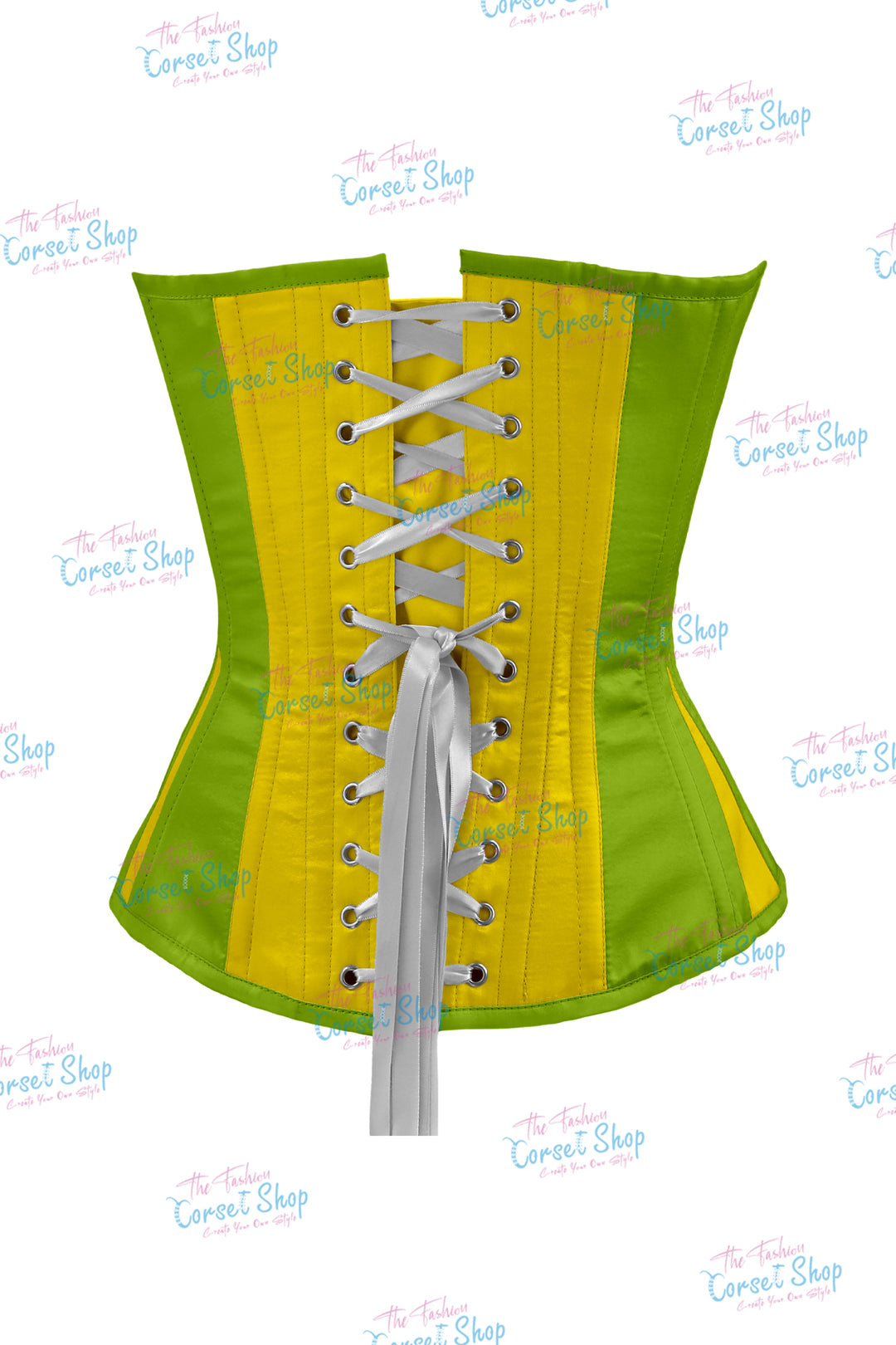 Elise Satin Steel Boned Overbust Corset With Bow