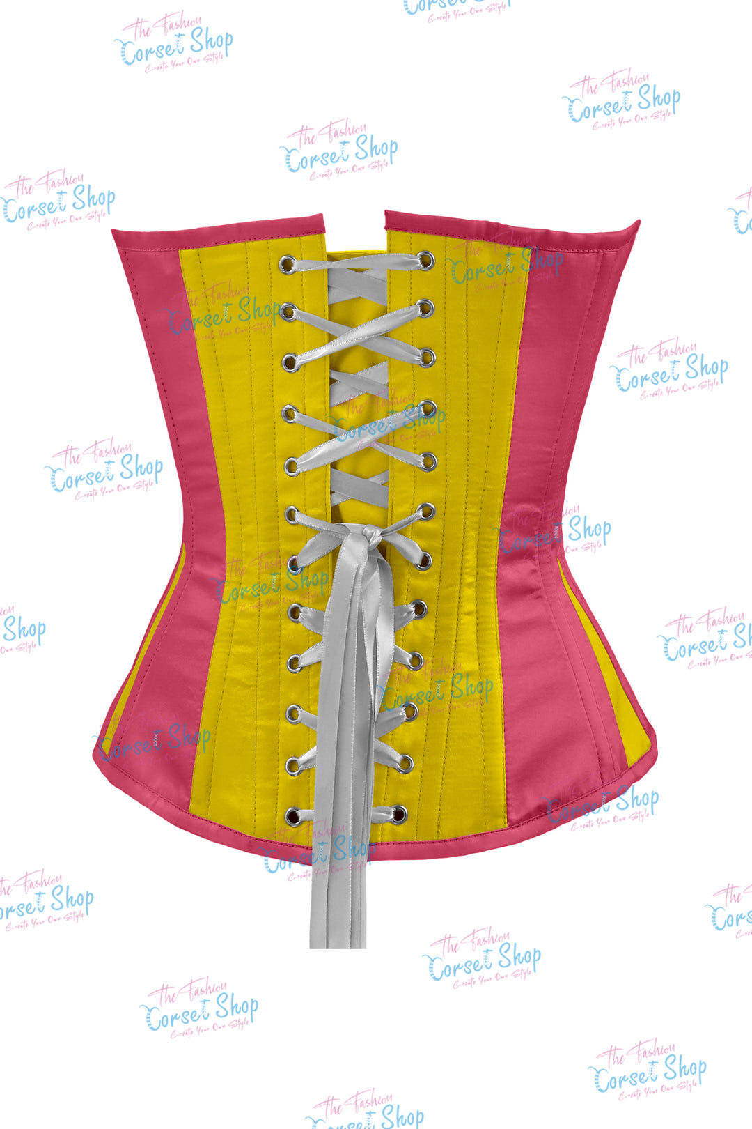 Elise Satin Steel Boned Overbust Corset With Bow