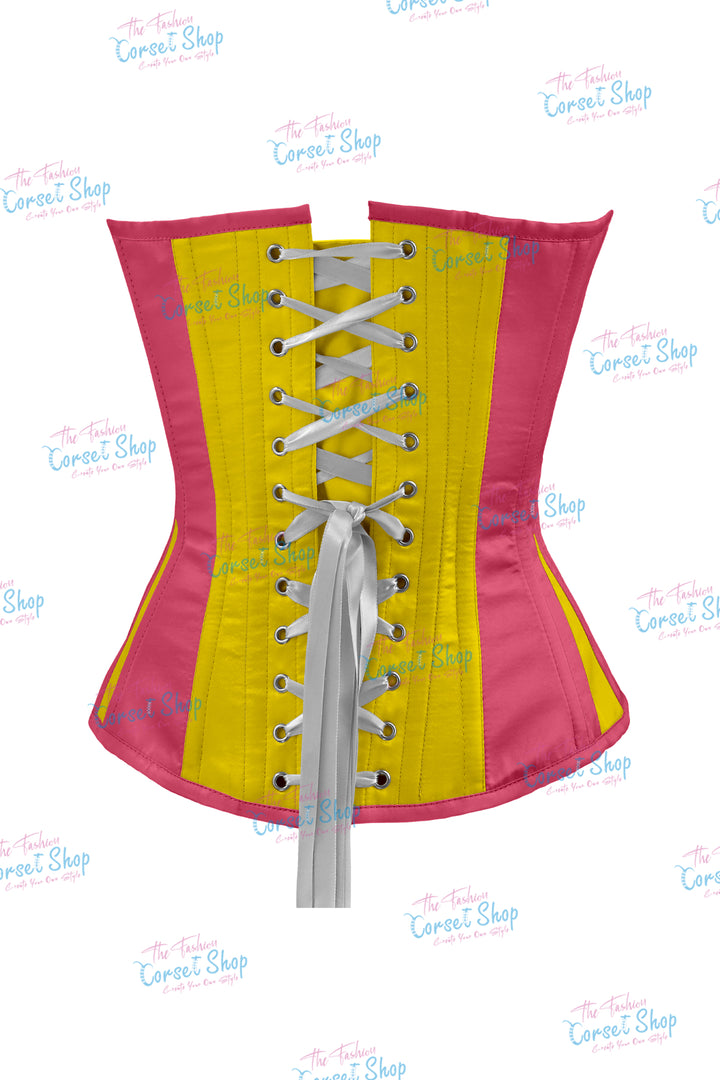 Elise Satin Steel Boned Overbust Corset With Bow