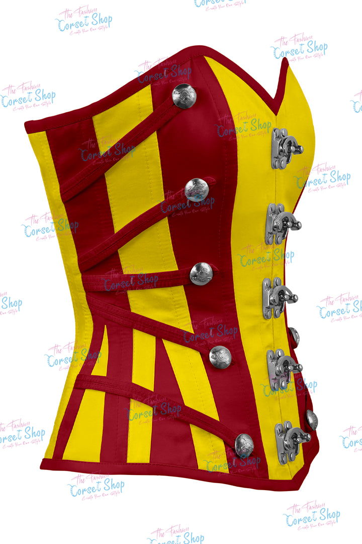 Maggie Satin Overbust Corset With Buckles