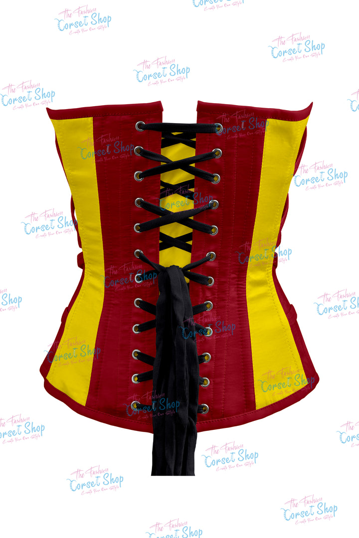 Maggie Satin Overbust Corset With Buckles