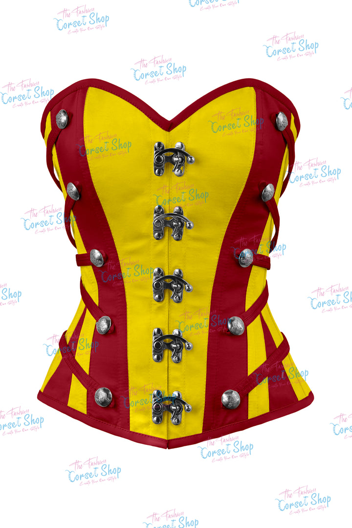 Maggie Satin Overbust Corset With Buckles