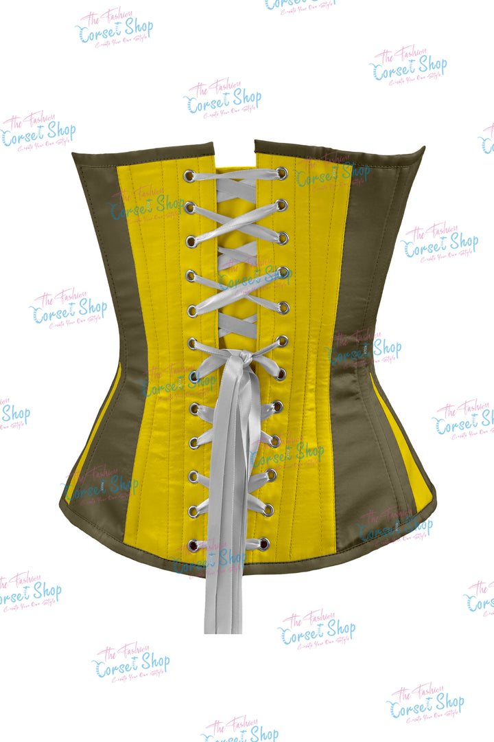 Elise Satin Steel Boned Overbust Corset With Bow
