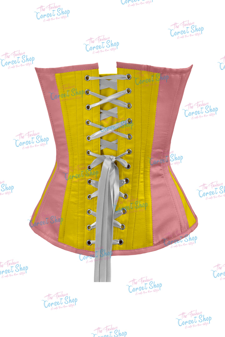 Elise Satin Steel Boned Overbust Corset With Bow