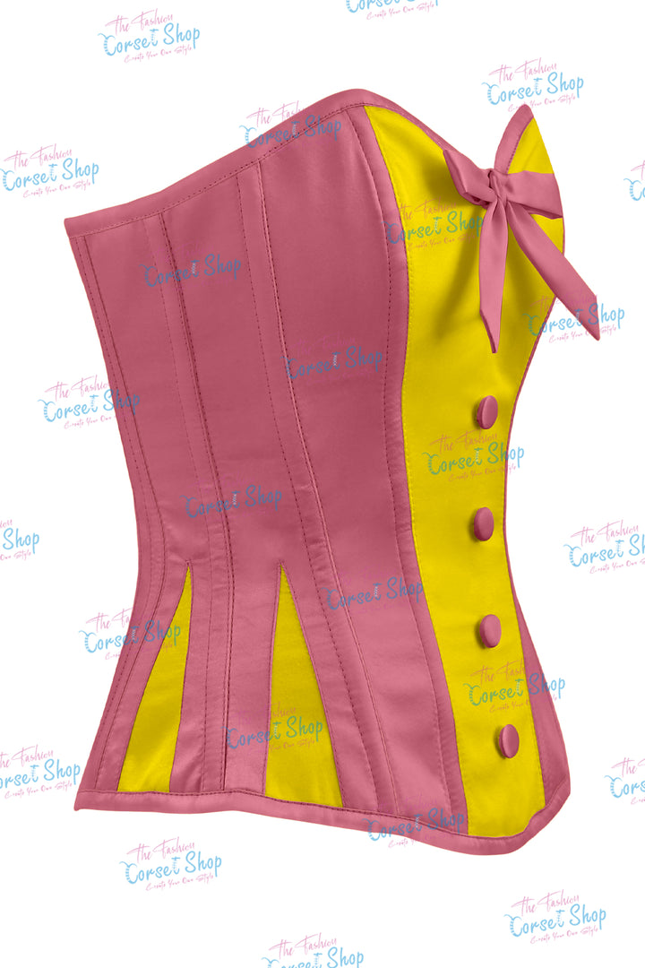 Elise Satin Steel Boned Overbust Corset With Bow