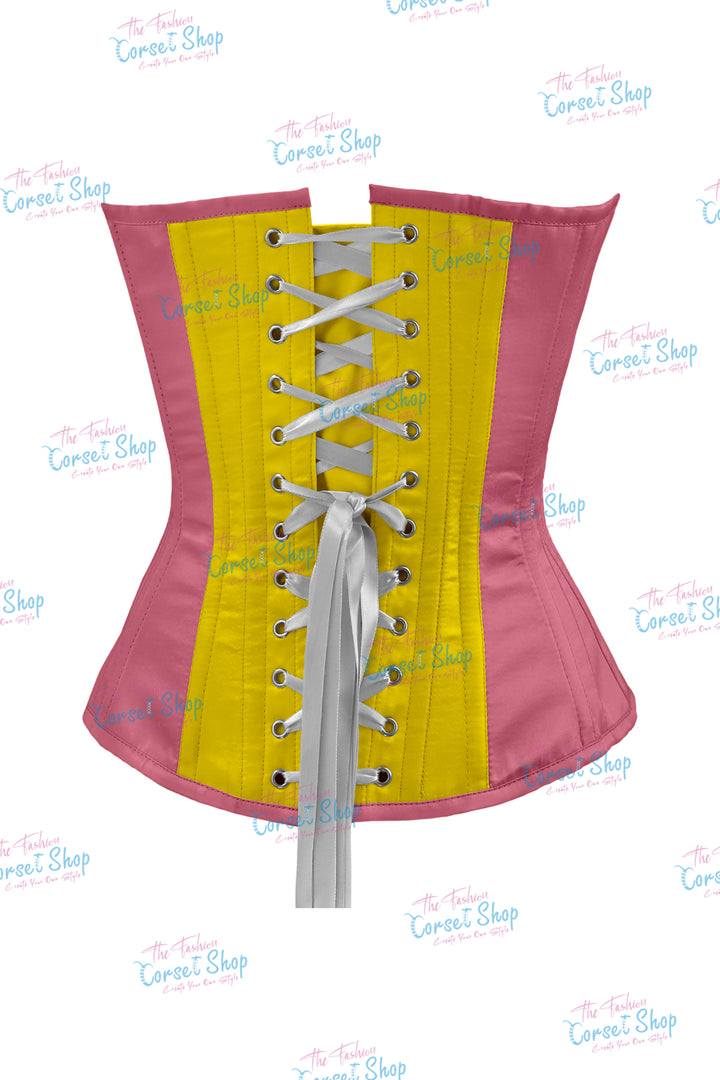 Elise Satin Steel Boned Overbust Corset With Bow
